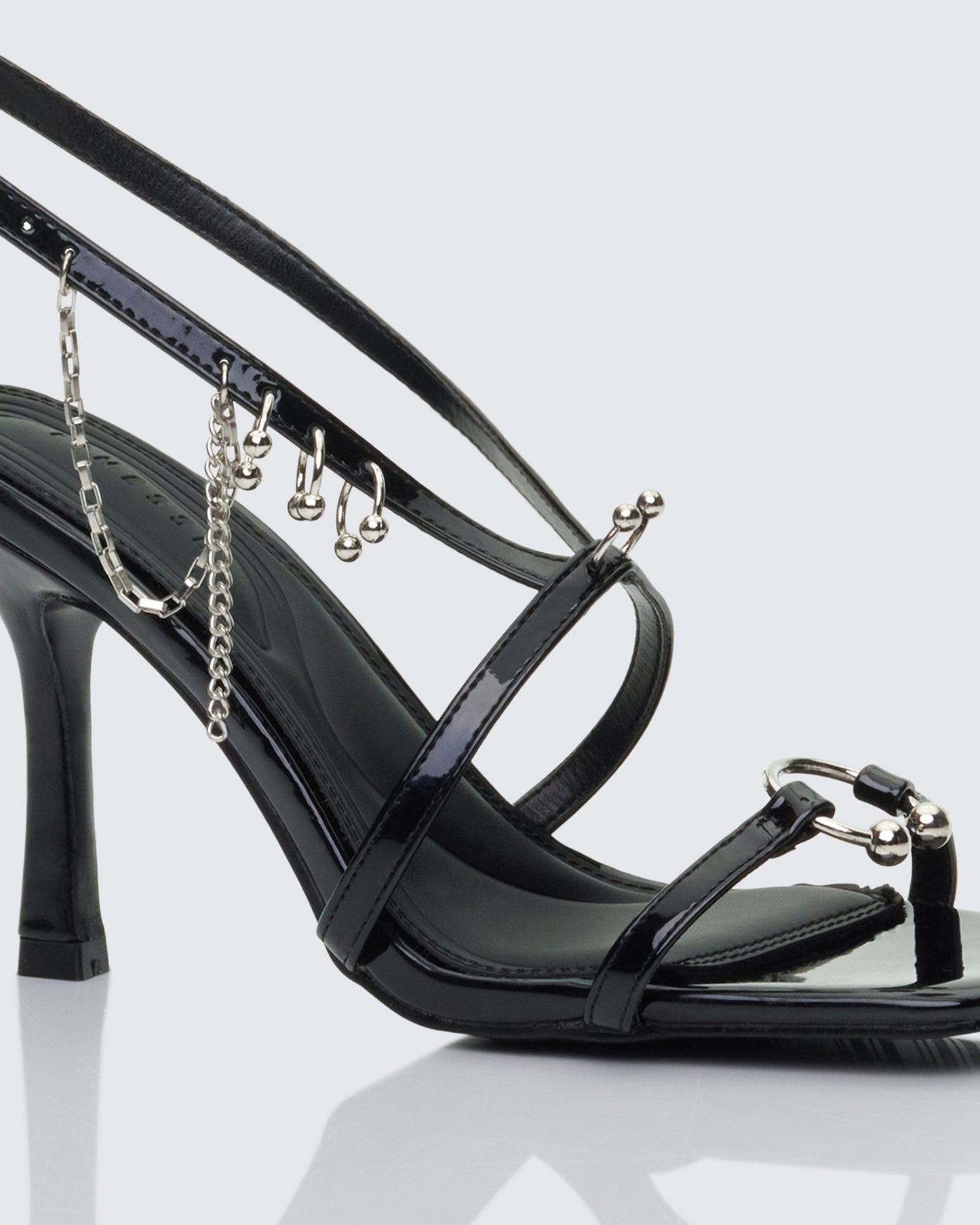 Ramona Black Piercing Detail Sandal