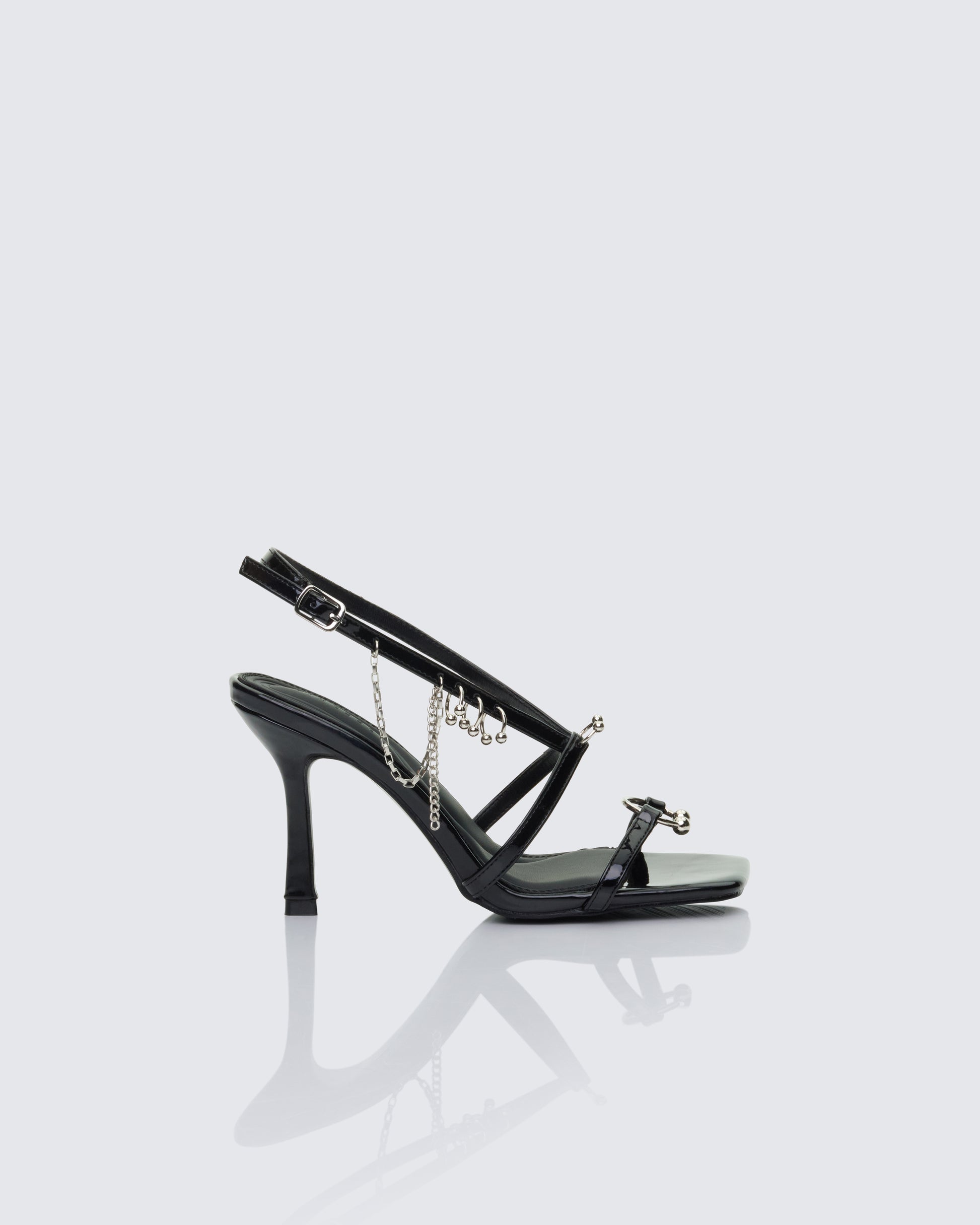 Black Strappy Heels Platform Sandals Evening Shoes FINESSE Black Strappy Heels Platform Sandals Evening Shoes FINESSE