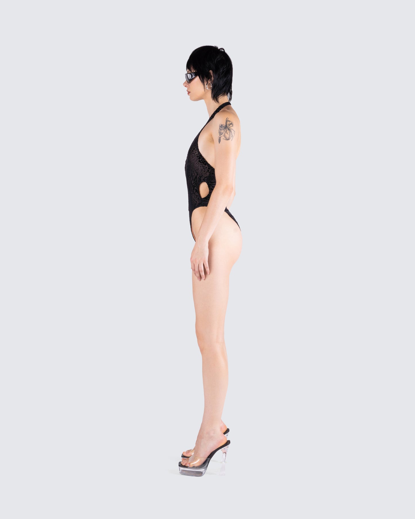 Raquel Black Animal Print Bodysuit