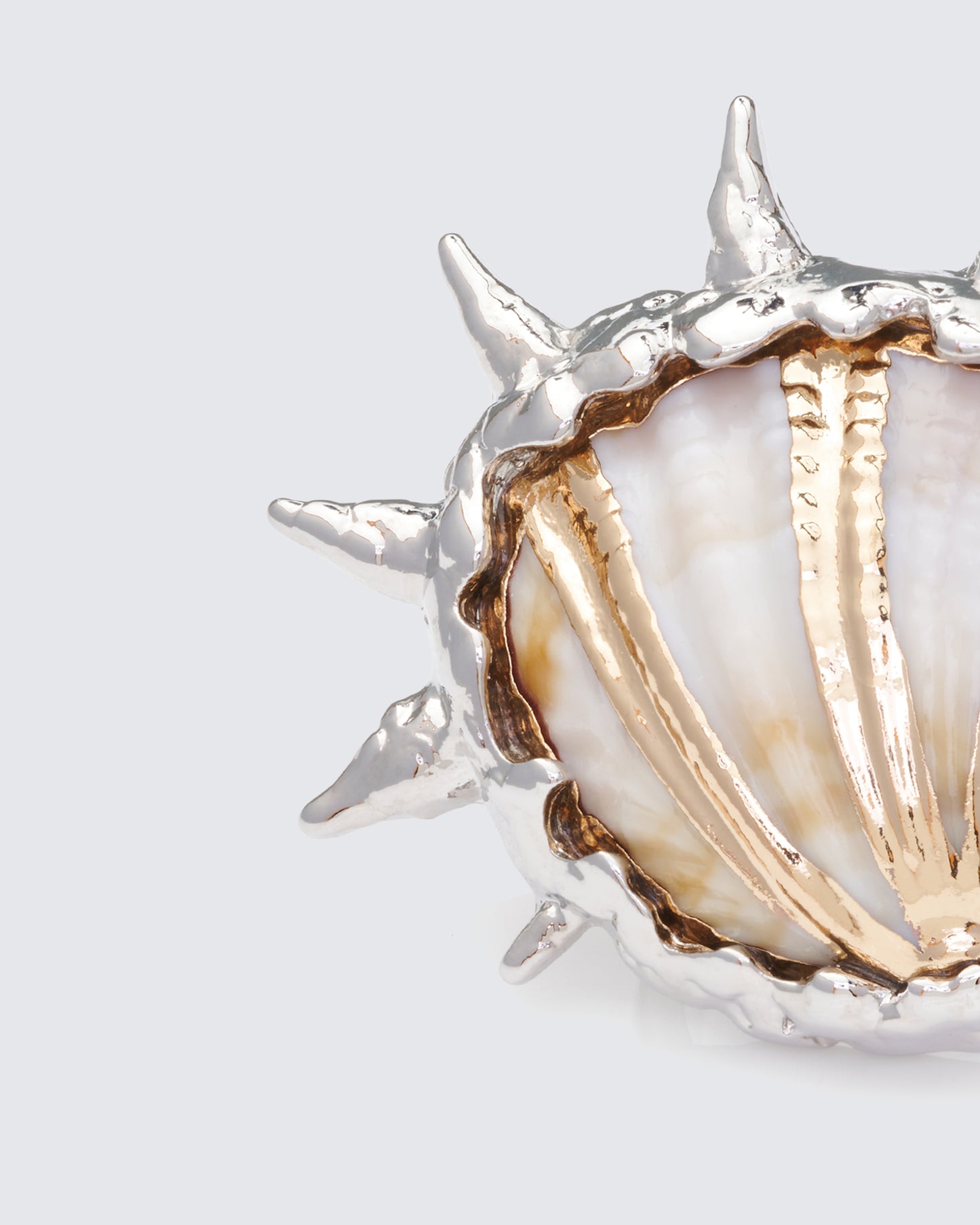 Ravika Silver Molten Spike Seashell Ring