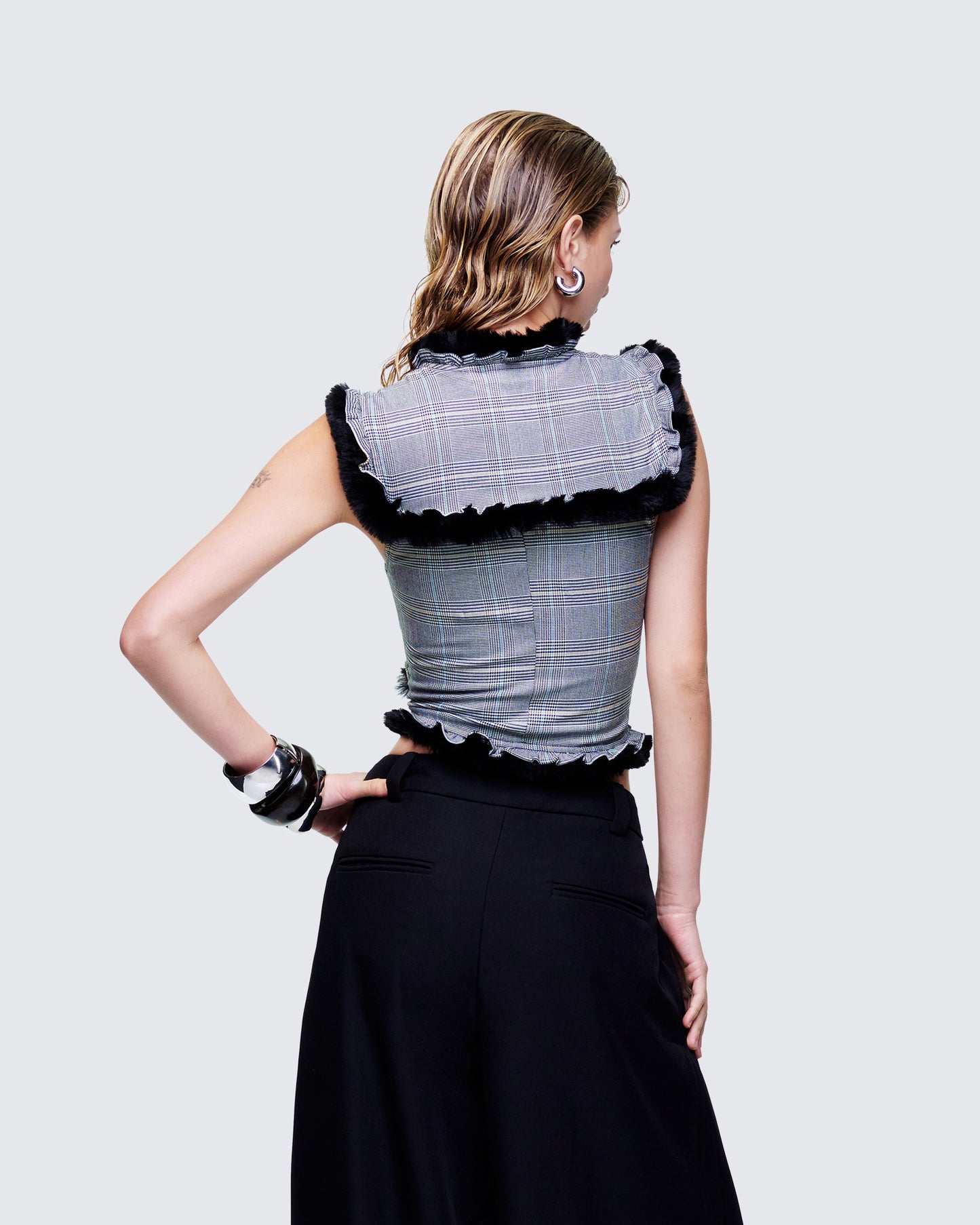 Raynah Multi Check Printed Top