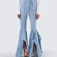 Reagan Blue Denim Frayed Jean