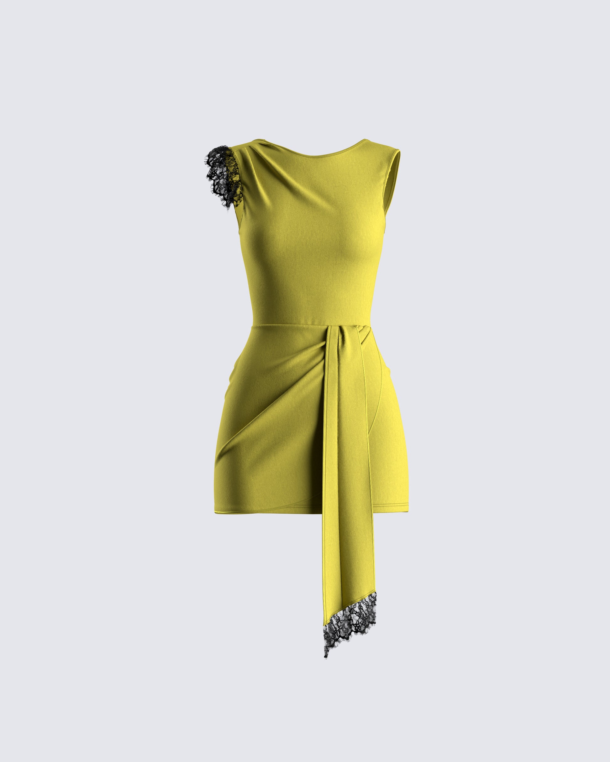 Green Mini Dress - Sleeveless Wrap Style Cocktail FINESSE Green Mini Dress - Sleeveless Wrap Style Cocktail FINESSE