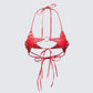 Reign Red Vegan Leather Star Bra product front