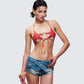 Reign Red Vegan Leather Star Bra
