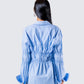 Reina Blue Poplin Ruched Shirt