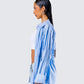 Reina Blue Poplin Ruched Shirt