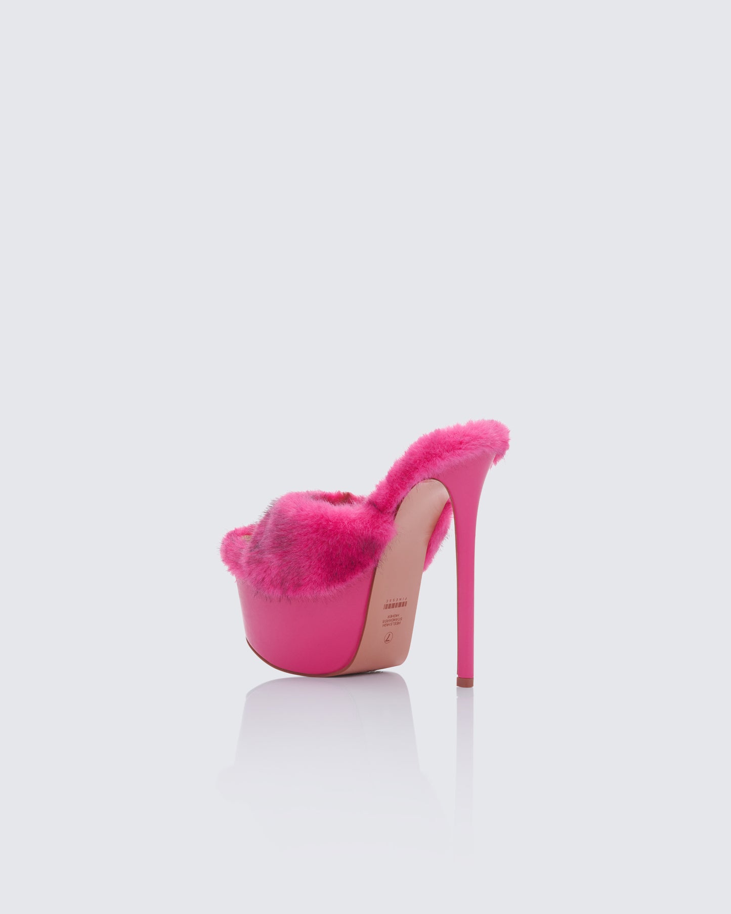 Women's pink platform heels styled on model – FINESSE