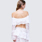 Rina White Lace Ruffle Bandeau Top