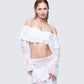 Rina White Lace Ruffle Bandeau Top