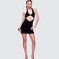 Rinna Black Lace Cut Out Mini Dress