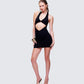 Rinna Black Lace Cut Out Mini Dress