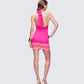 Rinna Pink Lace Cut Out Mini Dress