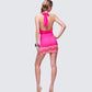 Rinna Pink Lace Cut Out Mini Dress