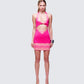 Rinna Pink Lace Cut Out Mini Dress