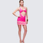 Rinna Pink Lace Cut Out Mini Dress