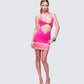 Rinna Pink Lace Cut Out Mini Dress