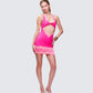 Rinna Pink Lace Cut Out Mini Dress