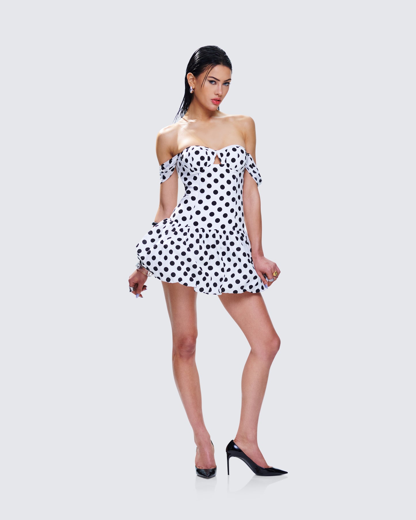 Rio Multi Polka Dot Bubble Mini Dress