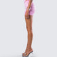 Rivi Pink Satin Micro Mini Skirt