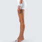 Rivi White Satin Micro Mini Skirt