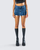 Robyn Pleated Mini Skirt Black main image 0