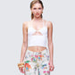 Romina White Button Though Cami Top model front
