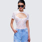 Romona White Lace Cut Out Bodysuit