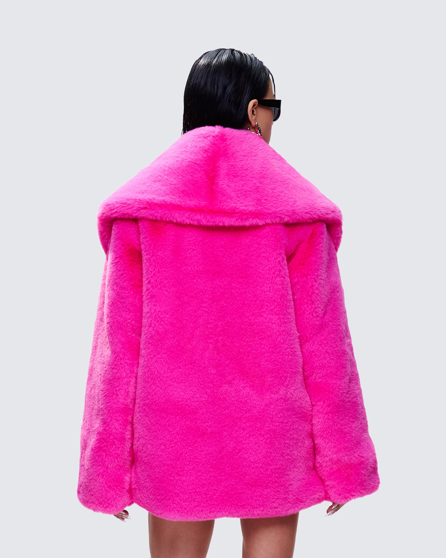 Rosamond Hot Pink Vegan Fur Jacket