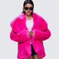 Rosamond Hot Pink Vegan Fur Jacket