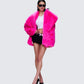 Rosamond Hot Pink Vegan Fur Jacket