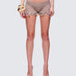 Rosia Stone Crochet Sequin Micro Shorts model front