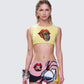 Rubina Yellow Graphic Crop Top