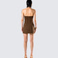 Ruby Brown Strapless Mini Dress