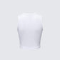 Rumi White Cropped Rhinestone Top
