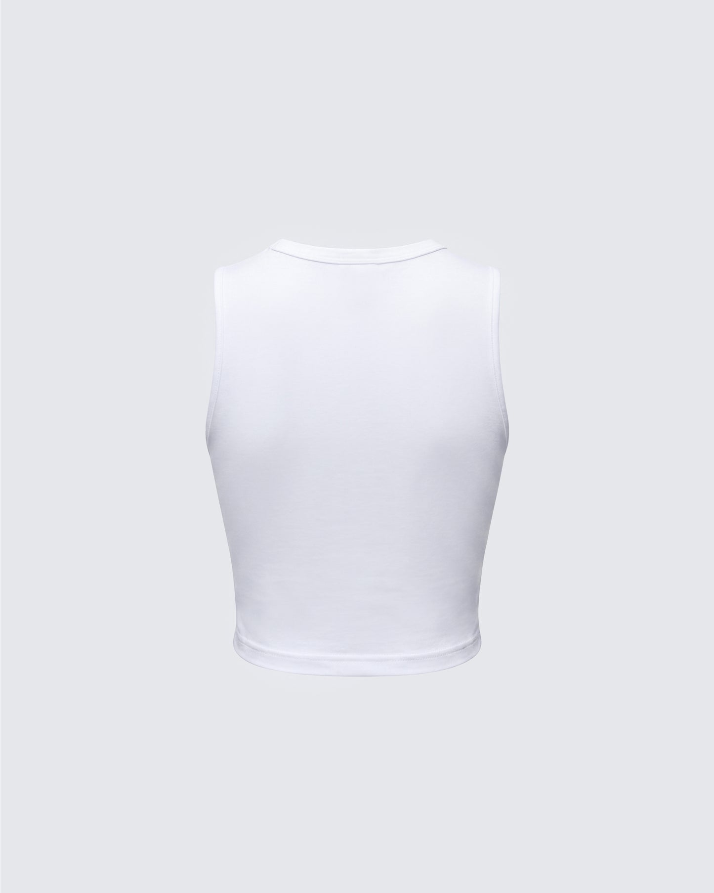 Rumi White Cropped Rhinestone Top