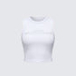 Rumi White Cropped Rhinestone Top