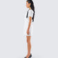 Rupa White Puff Sleeve Mini Dress