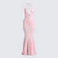 Ravie Pink Halterneck Maxi Dress product front