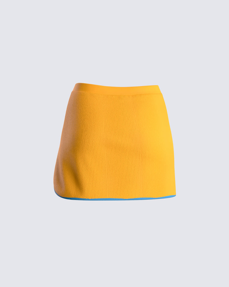 Riley Orange Mini Skirt