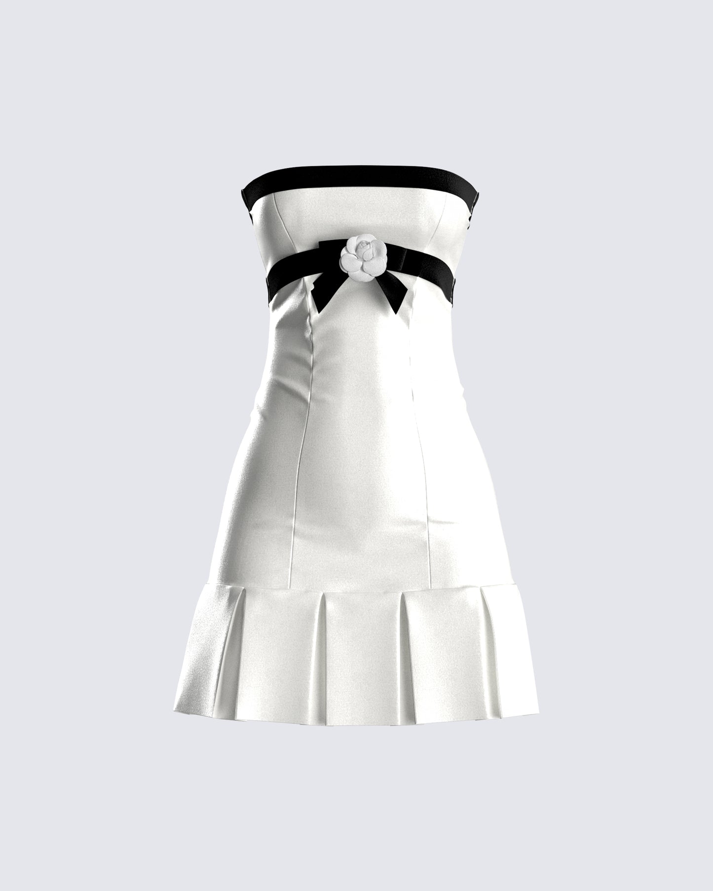 Roma White Strapless Mini Dress – FINESSE
