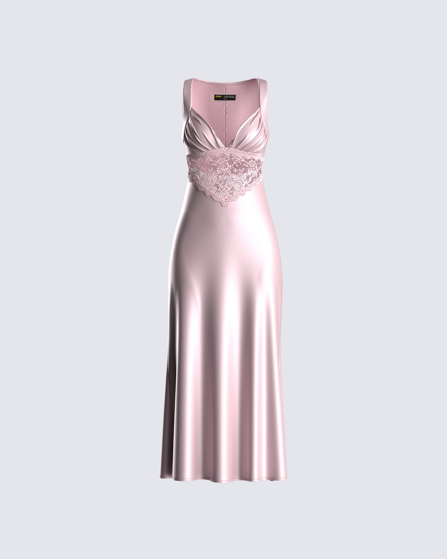 Saba Pink Satin Lace Midi Dress