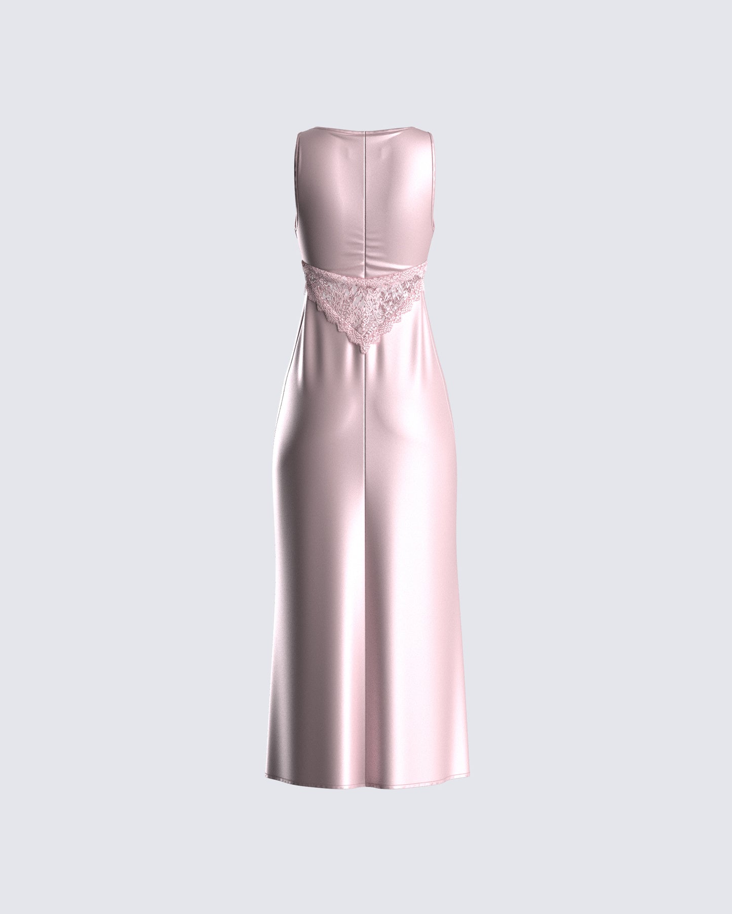 Saba Pink Satin Lace Midi Dress