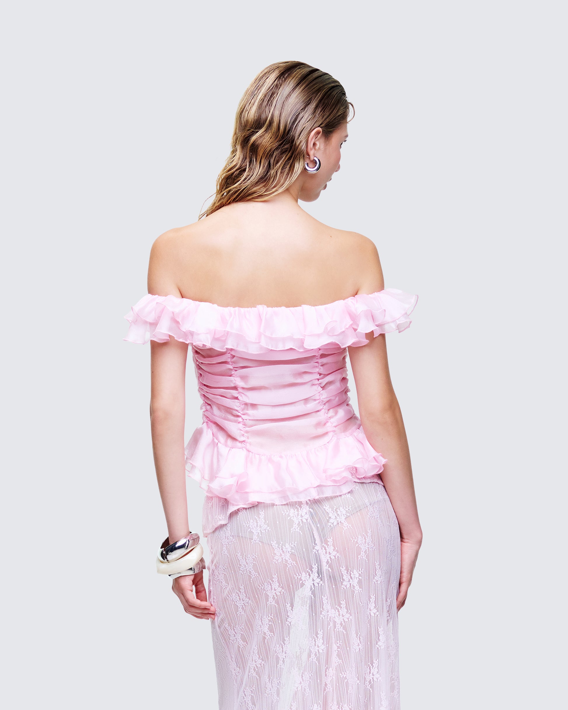 Women's blush top close-up detail – FINESSE