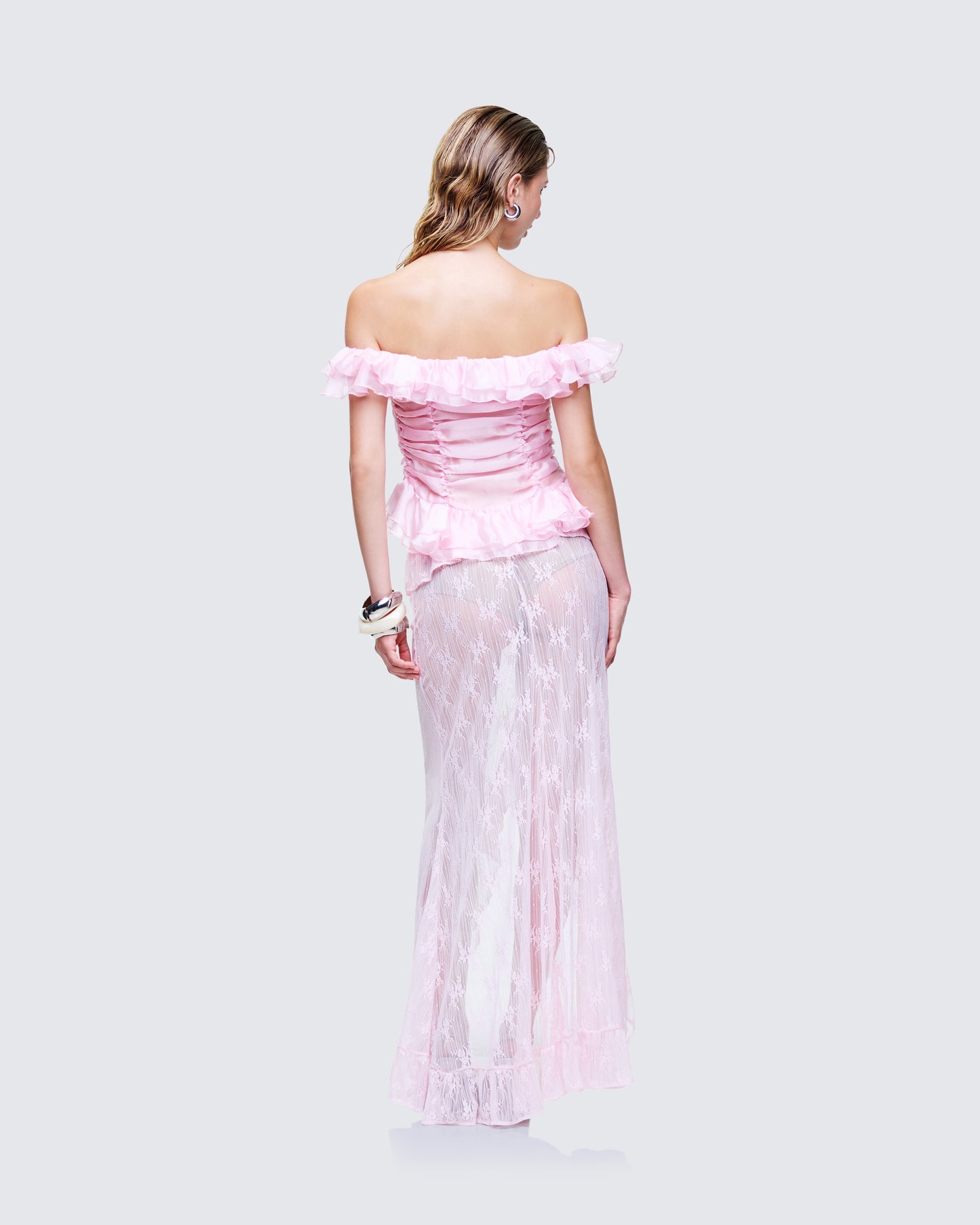 Women's blush matching set alternate angle – FINESSE