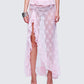 Sabella Blush Sheer Lace Maxi Skirt model front