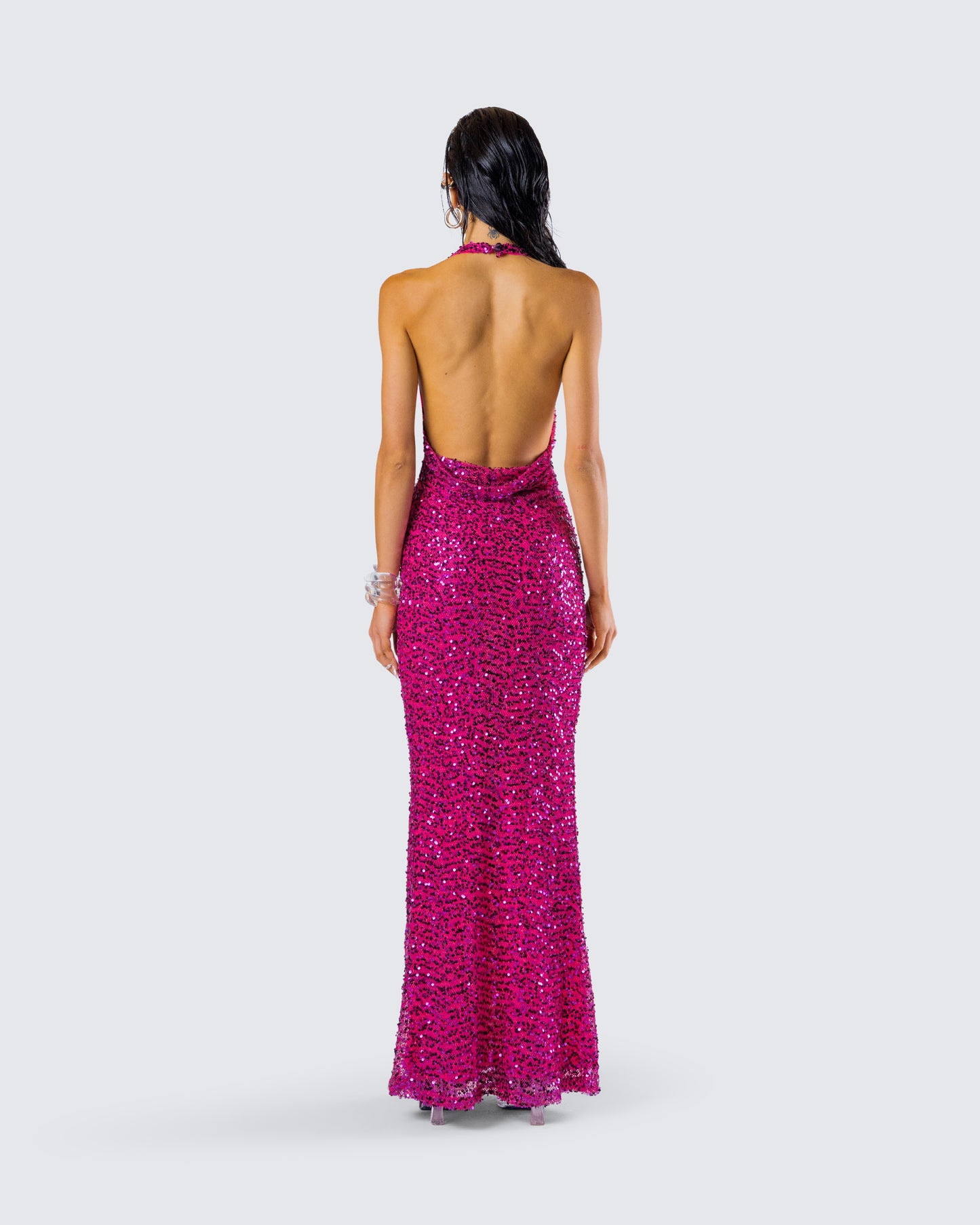 Sabine Purple Sequin Maxi Dress