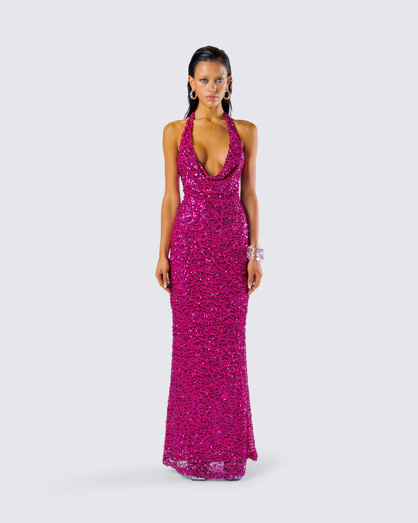 Sabine Purple Sequin Maxi Dress