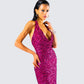 Sabine Purple Sequin Maxi Dress