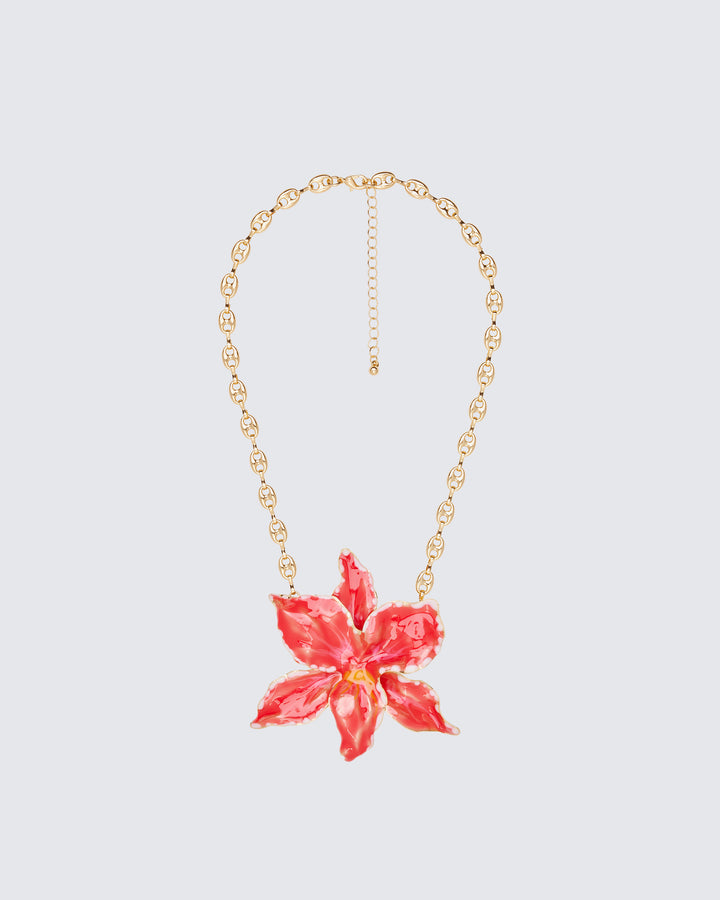 Sabira Red Orchid Necklace product front